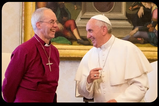 When Pope Francis Met Archbishop Welby AFP PHOTO POOL ALESSANDRA TARANTINO