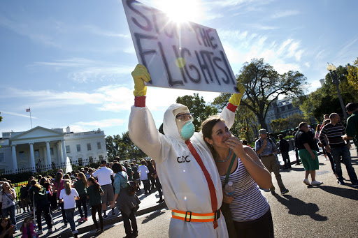 Protests outside of the White House against U.S. handling of Ebola