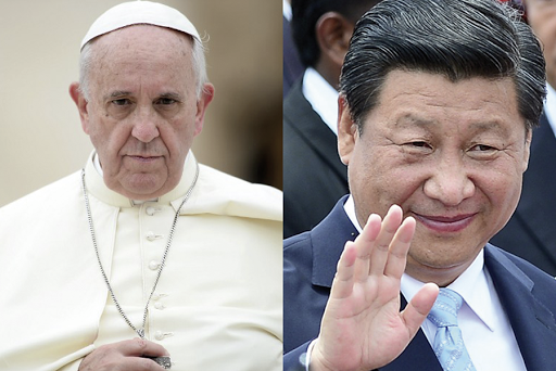 Pope Francis (l) and China’s President Xi Jinping (r)