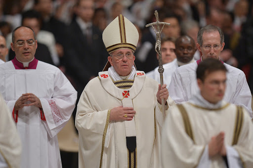 Pope Francis leads a Christmas Eve mass at St Peter&#8217;s Basilica