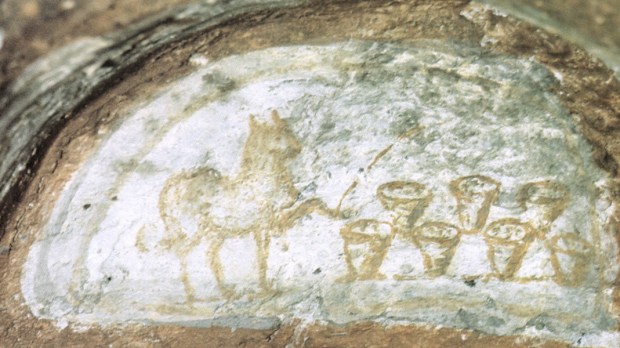 agnello_che_benedice_i_pani_metacc80_del_iv_secolo_affresco_40x28cm_catacomba_di_commodilla_roma