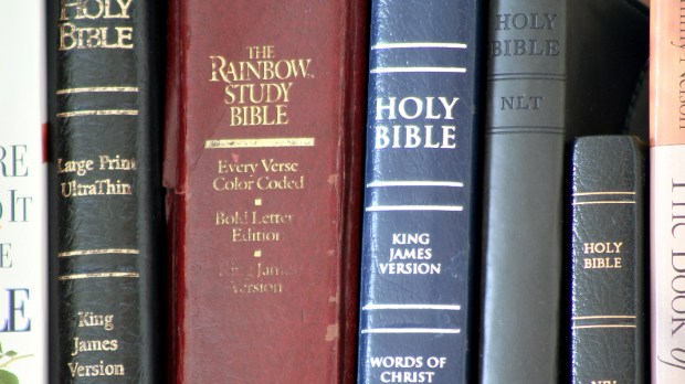BIBLES ON A SHELF