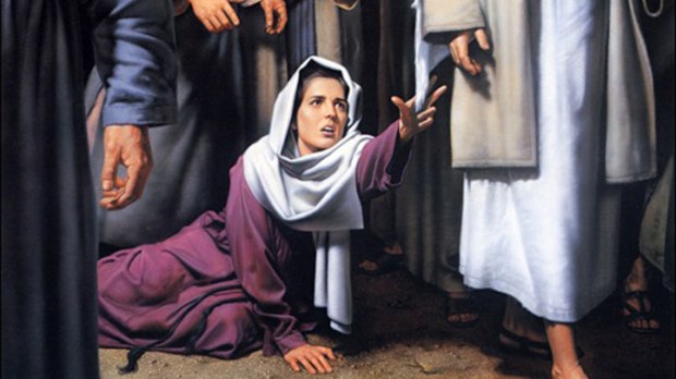 Woman touching Jesus