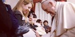 POPE FRANCIS BLESSES PREGNANT WOMAN