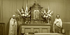 Why do churches have Mary on the left and Joseph on the right?