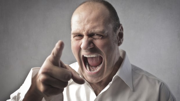 angry man shouting