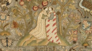 TEXTILE PANEL WITH EMBRACING FIGURES