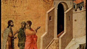 Jesus and the two disciples On the Road to Emmaus – Duccio di Buoninsegna Emaus