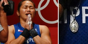 Gold-winning Filipina Olympian shares her Miraculous Medal for the world to see