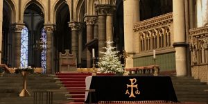 Canterbury Cathedral celebrated Christmas with a tree that recalled the shrine&#8217;s Catholic roots