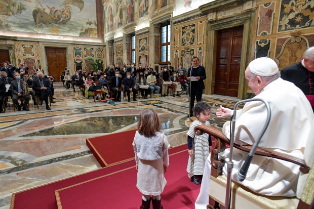 POPE dience to the Foundation Group House of the Spirit and the Arts members at the Vatican.
