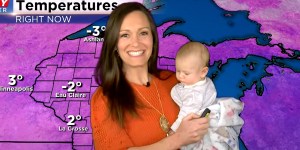 Meteorologist gives weather report holding her baby and brightens viewers&#8217; day