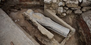 Sarcophagus found under Notre Dame as reconstruction advances