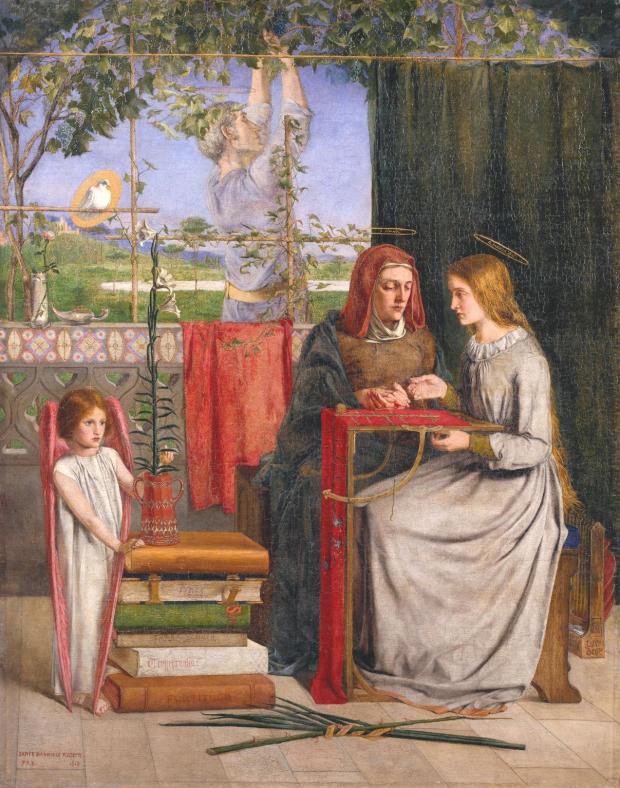 PRE-RAPHAELITES;ROSSETTI;GIRLHOOD OF MARY VIRGIN
