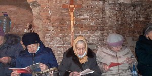 Cathedral crypt in Ukraine now shelters civilians