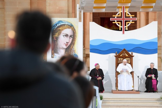 POPE FRANCIS MALTA Basilica of the National Shrine of the Blessed Virgin of Ta' Pinu