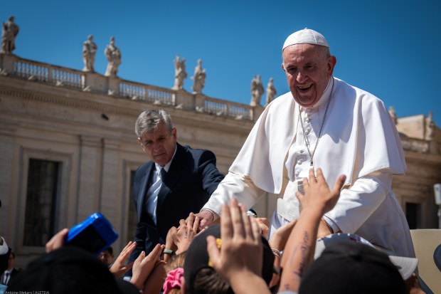 Pope Francis during his weekly general audience in St. Peter's square at the Vatican