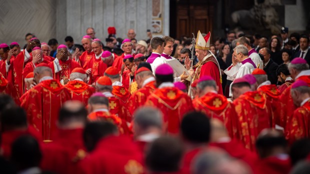 Pope Francis leads a mass for the Solemnity of Saints Peter and Paul