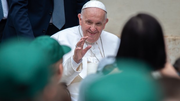 POPE FRANCIS DURING MEETING WITH THE CHILDREN'S COURTYARD