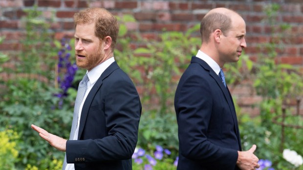 Britain's Prince Harry and Prince William