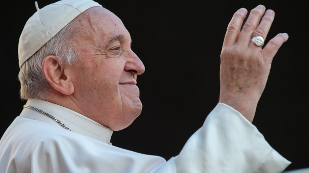 Pope Francis blesses the faithful