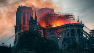 Notre Dame Cathedral, fire, flames, burning, church