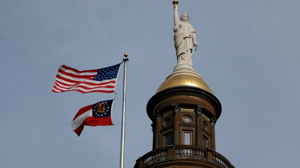 Flags fly over Georgia state capitol