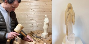 Blind after a car crash, he turned to Christ and became a sculptor