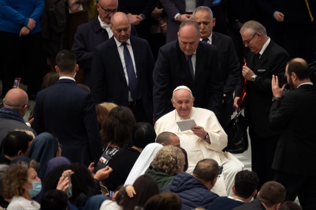 Pope Francis during his weekly general audience in Paul VI Hall