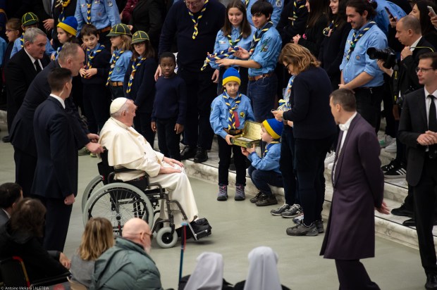 Pope Francis during his weekly general audience in Paul VI Hall