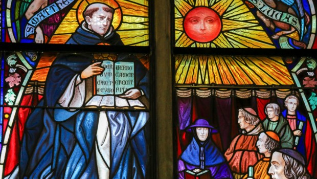 Stained Glass window depicting Saint Thomas Aquinas