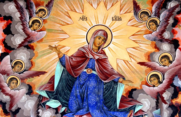Virgen María y ángeles