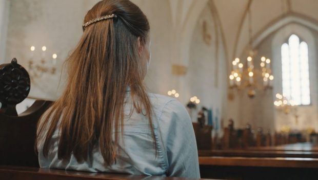 Woman in church