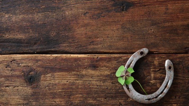 lucky horseshoe and four leaf clover