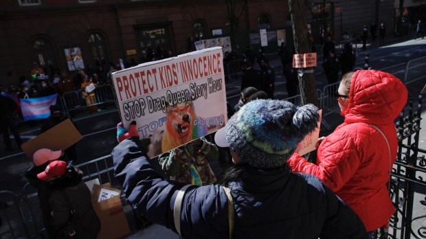 Parents protest drag queen story hour