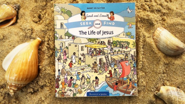 Book on beach - Seek and Find the Life of Jesus