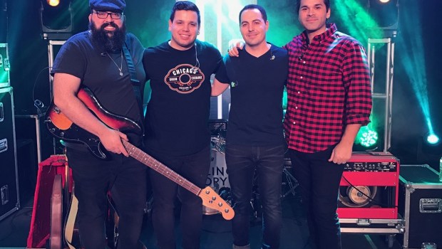 Deacon Andrew Crabtree (left) with his Christian rock band "Calling Glory. Courtesy photos