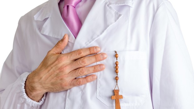 Catholic Doctor with Rosary