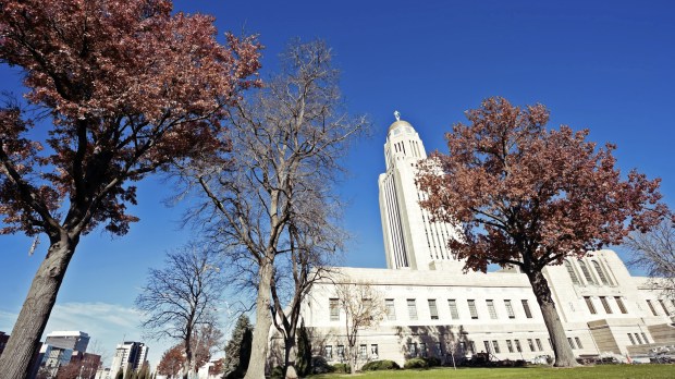 A view of the Nebraska state capitol