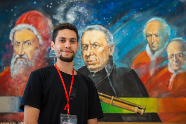 Rodrigo Flores De Freitas from Brazil poses for a photo at the Vatican Observatory in Albano