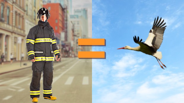 firefighter equals stork