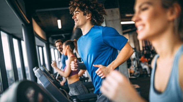 Runners on treadmills