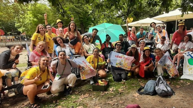 Group of young pilgrims at World Youth Day 2023, day two