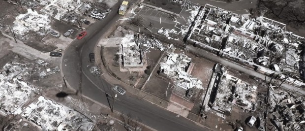 Devastation in the town of Lahaina on Maui after wildfires.