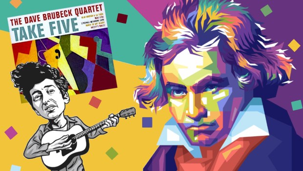 Beethoven, Bob Dylan, and Dave Brubeck album for listening party