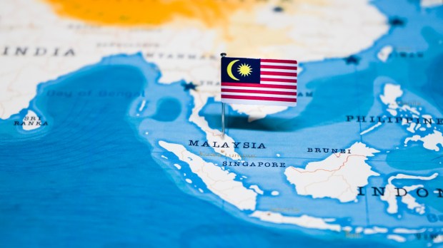 Malaysia flag and map
