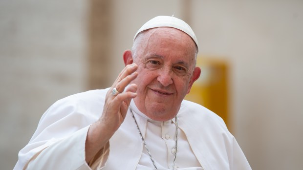 Pope Francis at the end of his weekly general audience in St. Peter's square