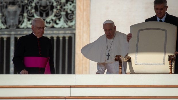 Pope Francis during his weekly general audience in Saint Peter's square at the Vatican