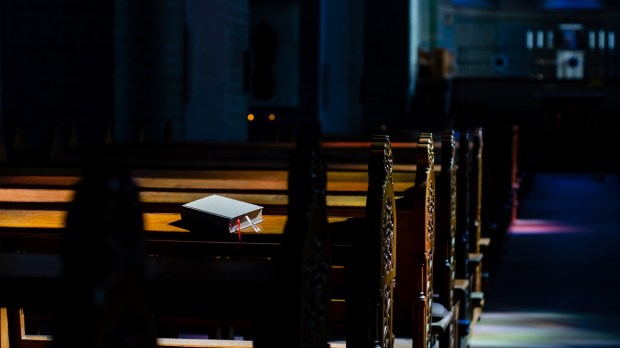 Empty pews and bible