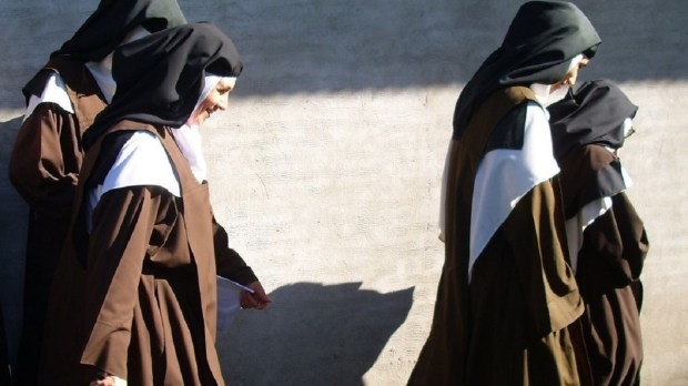 Carmelite nuns walking